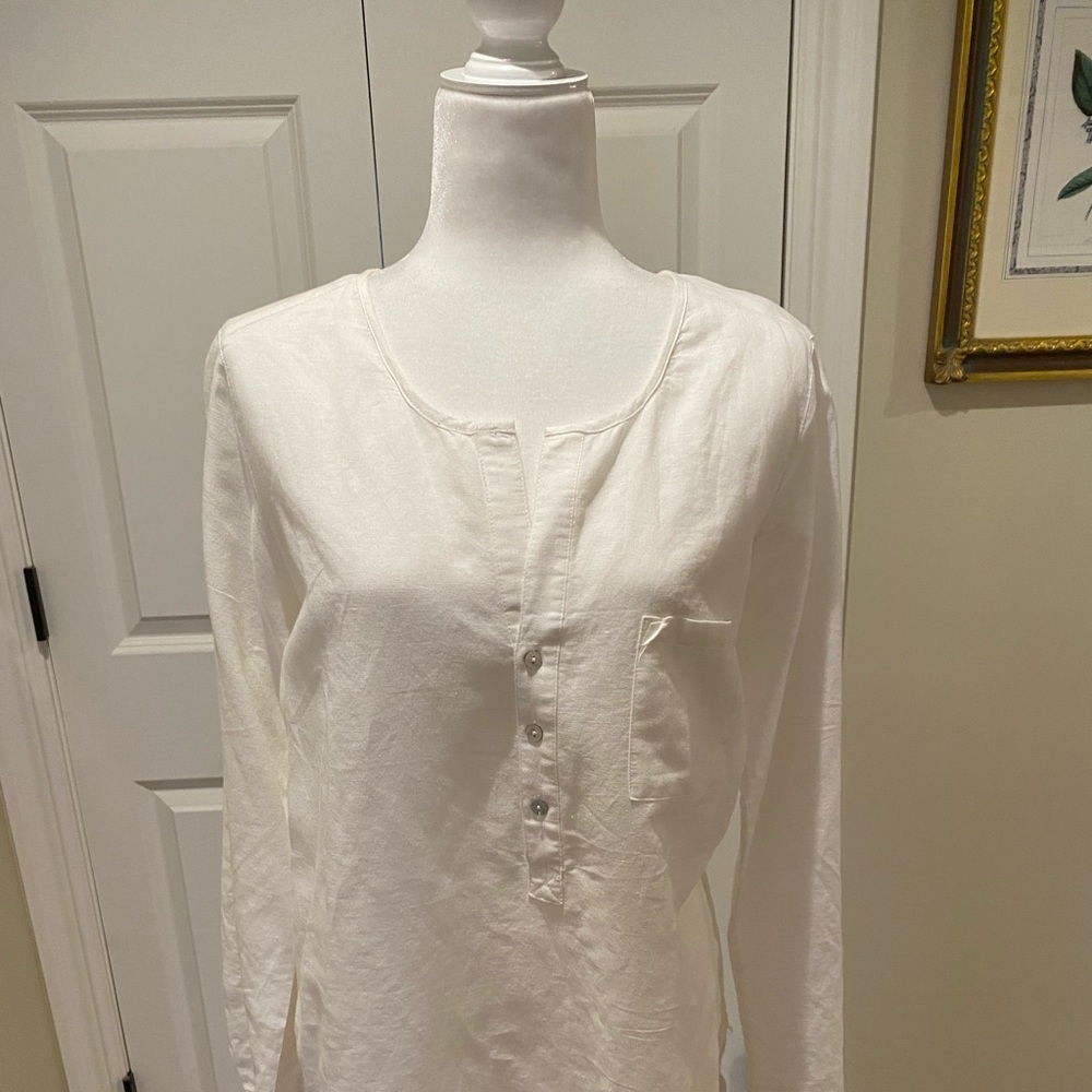 Max Studio White Linen Tunic